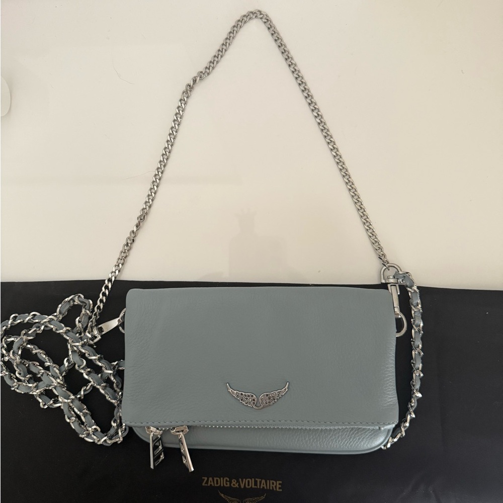 Zadig & Voltaire Blue Crossbody Bag with Chain Strap
